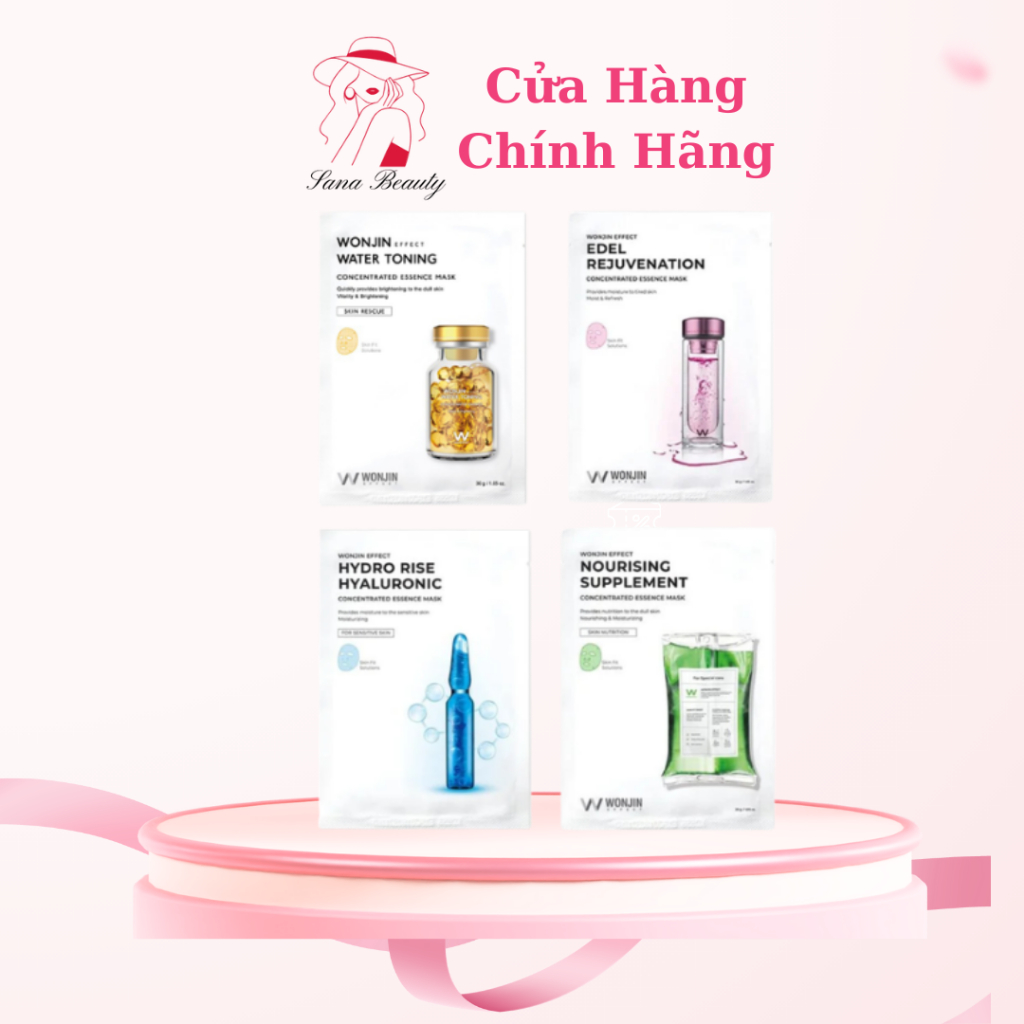 Mask Wonjin Hộp 10 Miếng Có Tem Chống Hàng Giả, Mặt Nạ Wonjin Dưỡng Trắng Cấp Ẩm Làm Dịu Da