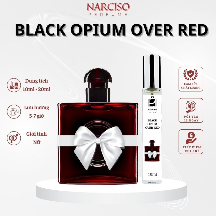 Nước hoa nữ Black Opium Over Red hương thơm cá tính, gợi cảm, lỗi cuốn chai 10ml,20ml thơm lâu - NAR