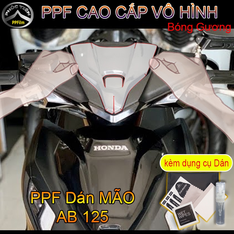 PPF dán MÃO AIRBLADE 125 chống trầy xước xe HONDA AB 125 Chất Liệu PPF Trong Suốt vô hình bóng gương