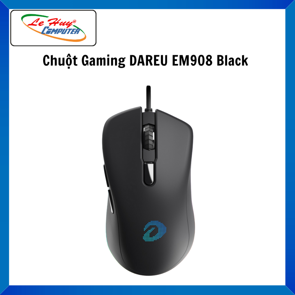 Chuột Gaming DAREU EM908 Black LED RGB - Hàng Chính Hãng