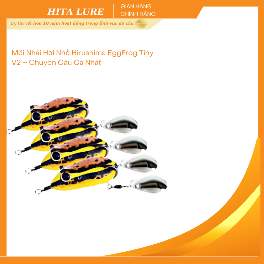 Mồi Câu Cá Hirushima EggFrog Tiny V2 Nhái Hơi Frog Lure 30mm 5,2gr Action Nổi