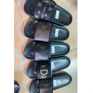 Dép lê quai ngang nam nữ quai da viền.in nổi hinh , dep quai nhám dính, dép nam boy phố 2025