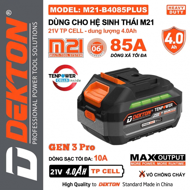 Phụ kiện máy khoan hệ sinh thái M21-B4085Plus (Xanh/xám)