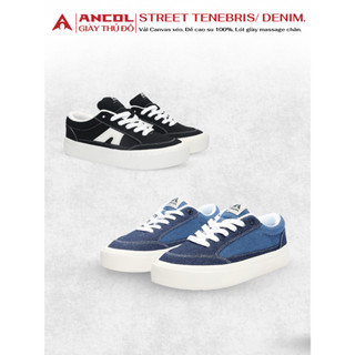 Giày Sneaker Thể Thao Unisex Ancol Street Tenebris / Denim, Vải Canvas, Đế Cao Su Êm, Thoải Mái
