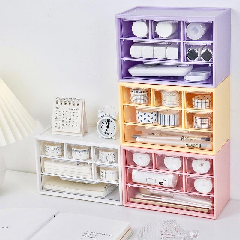 Hộp nhựa đựng đồ đa năng 9 ngăn siêu xinh , kệ tủ để bàn 9 ngăn đựng đồ mini BG29