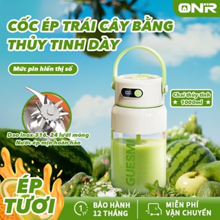 Máy Xay Sinh Tố Cầm Tay Sạc Tích Điện ONR Cốc Thủy Tinh 26 Lưỡi Dao Đa Năng Nhỏ Gọn Dung Tích 1L Lớn