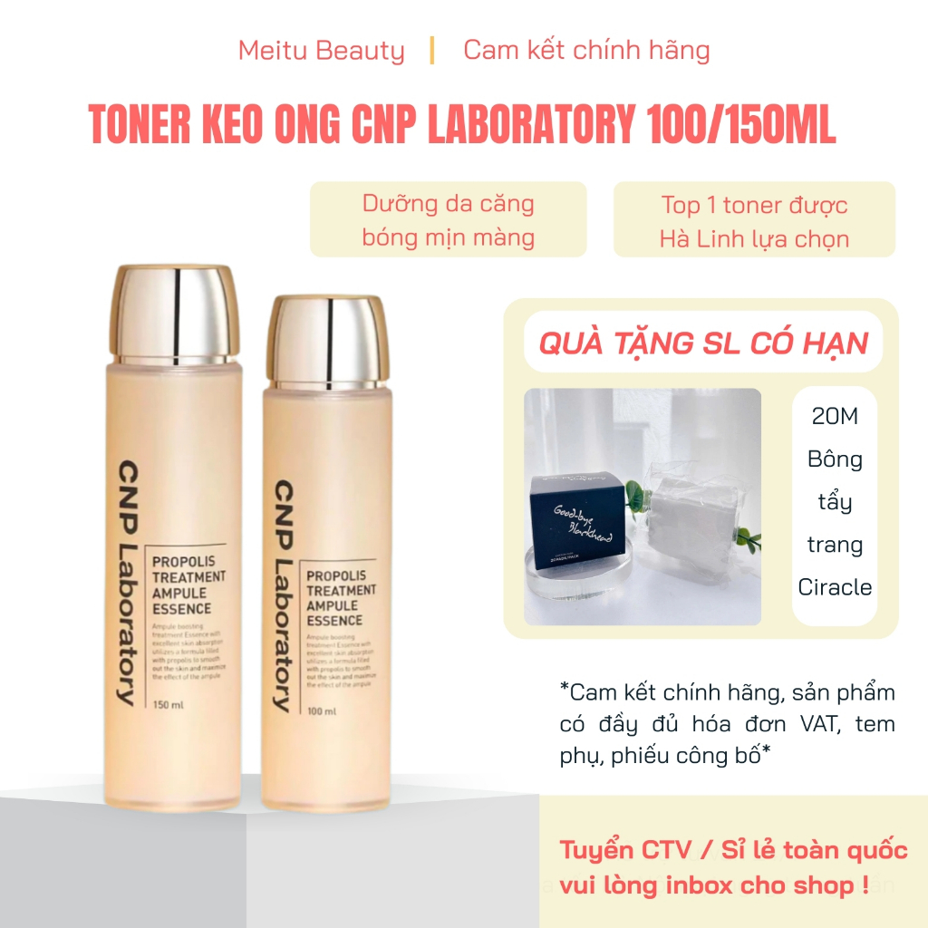Toner CNP Laboratory cấp ẩm chống lão hóa, Nước thần keo ong CNP hàng nội địa có bill, Meitu Beauty