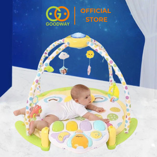 Thảm đồ chơi phát nhạc cho bé sơ sinh có máy chiếu đèn ngủ 3D Goodway thảm đạp đàn piano cho bé