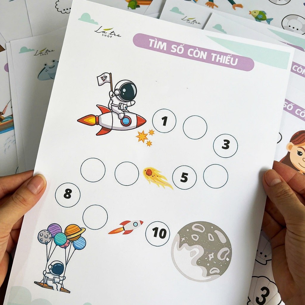 Bộ học liệu Điền Số Còn Thiếu Cho Bé Giúp Bé Học Số Dễ Dàng Thú Vị