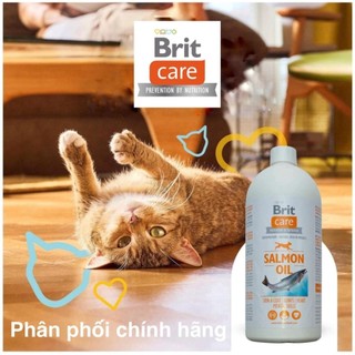 {HÀNG CHÍNH HÃNG} Dầu cá Chó Mèo Dưỡng Lông Brit Care trưởng thành baby 1Lit 250ml Skin&Coat da lông