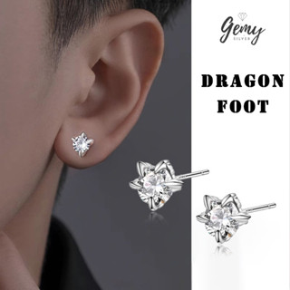 Khuyên tai thanh thẳng nam bạc 925 thiết kế móng rồng Dragon Foot cực chất (1 chiếc) KN156 | GEMY SILVER