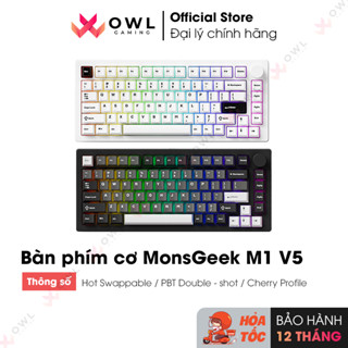 Bàn phím cơ MonsGeek M1 V5 - Black & Silver/ Black On White (Hàng chính hãng)