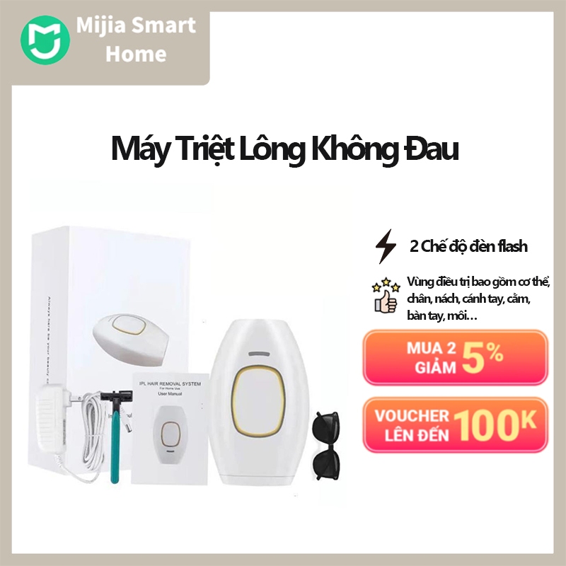  Máy Triệt Lông Không Đau Chính Hãng Tẩy Lông Vĩnh Viễn Lông Nách Lông Tay Chân 5 cấp công nghệ IPL 