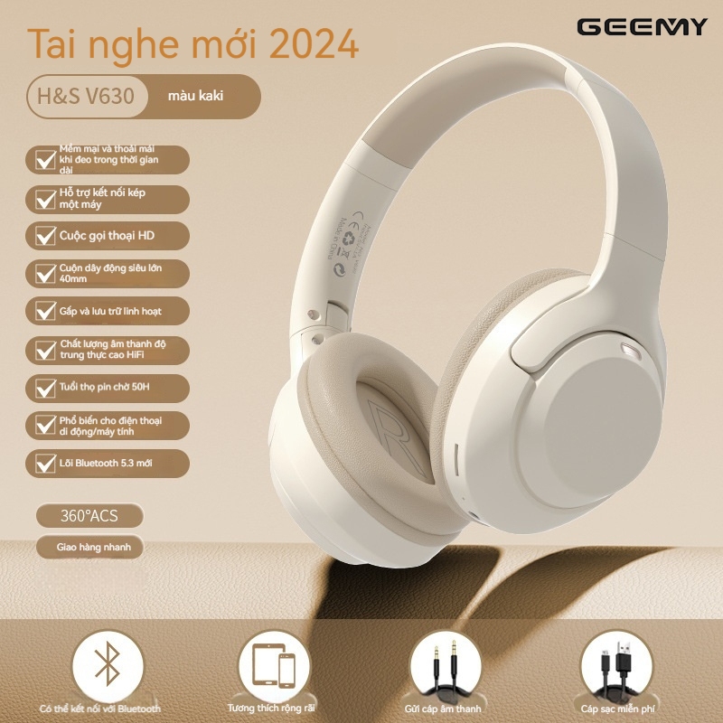 Tai nghe bluetooth độ trễ thấp tai nghe bluetooth chụp tai không dây cảm ứng thông minh, chống ồn, siêu bền cho thể thao | BigBuy360 - bigbuy360.vn