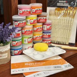 Set Màu Nước 100ml Chinjoo Vẽ Tranh, Tô Tượng Kèm Cọ Và Đầy Đủ Phụ Kiện Vẽ