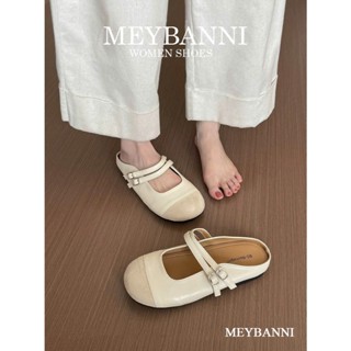 Giày Sục MEYBANNI Đế Bệt Hai Dây Quai Ngang Tiểu Thư Xinh Xắn - A436