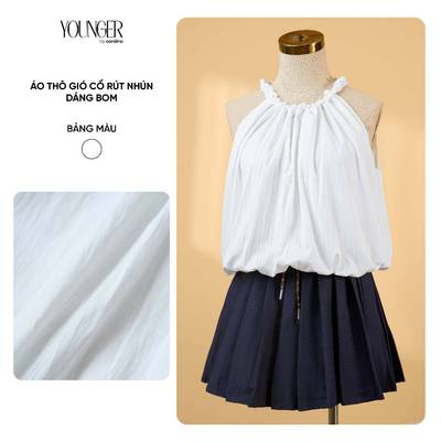 Áo kiểu nữ Younger By Cardina cổ dây rút nhúm dáng bom 5YAKY01