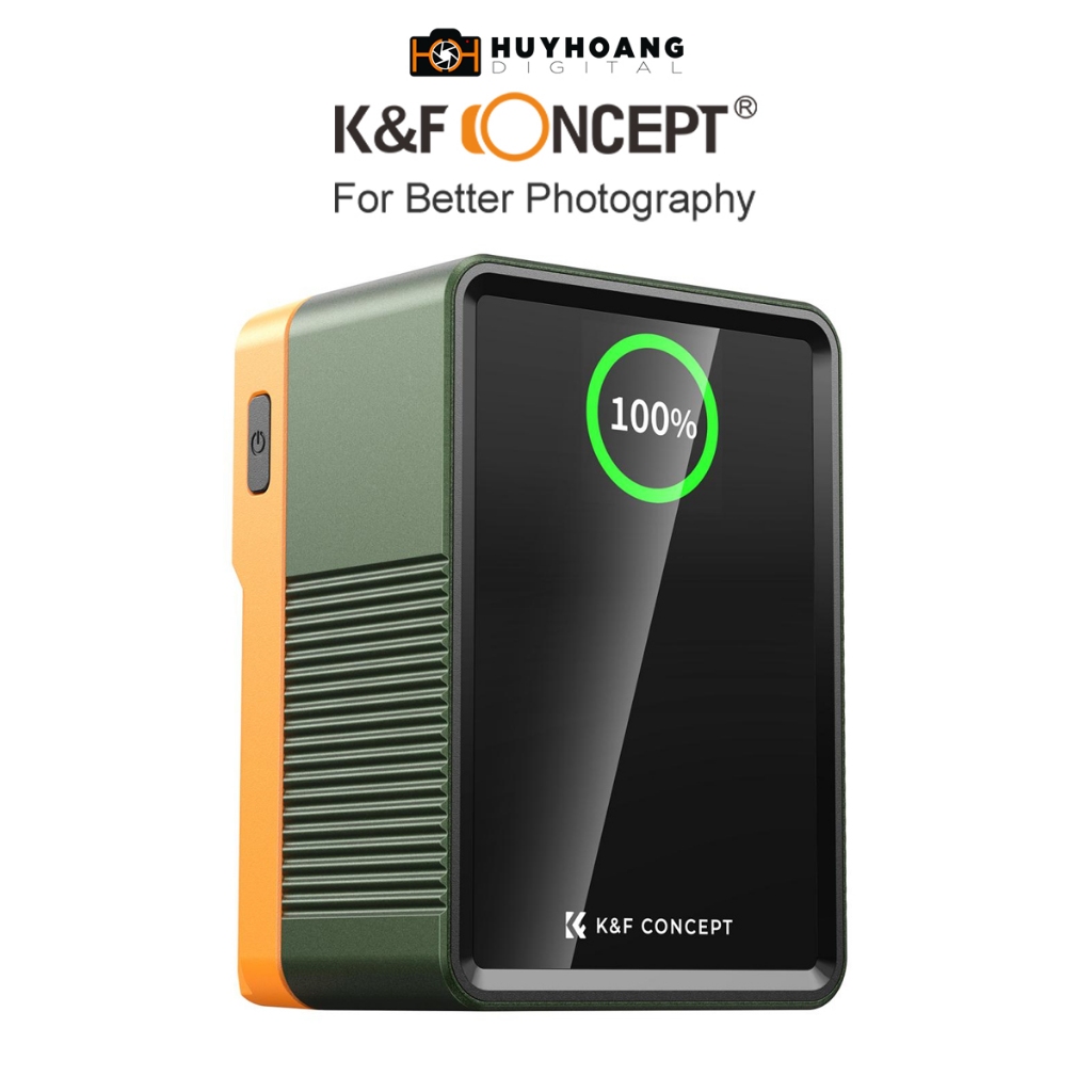 Pin V-Mount Mini 99Wh K&F Concept V99 Pro PD100W – DC/D-Tap/Dual USB-C/USB-A, Màn Hình TFT KF28.0024V2