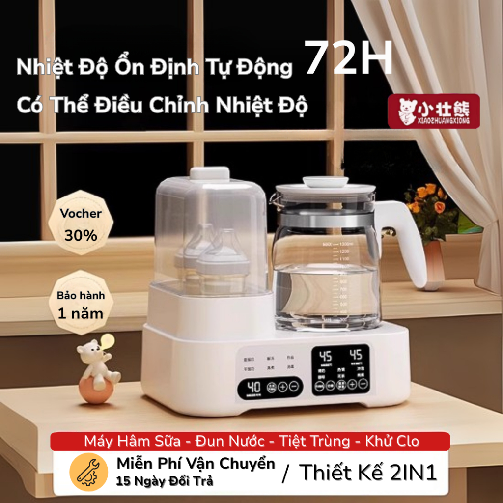 Máy hâm sữa đa năng cho bé XiaoZhuangXiong, Máy tiệt trùng bình sữa bằng hơi nước khử Clo