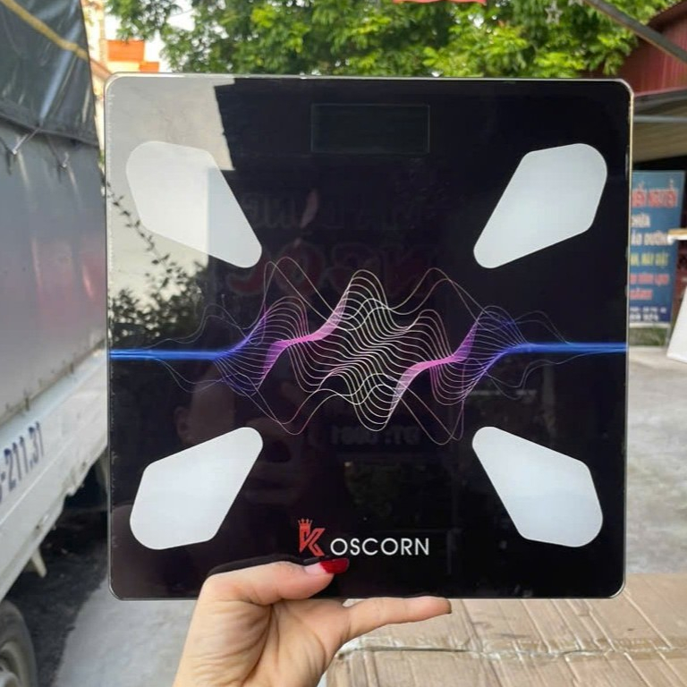 [Tặng pin] Cân Điện Tử Sức Khỏe Mặt Kính Iscale/KOSCORN