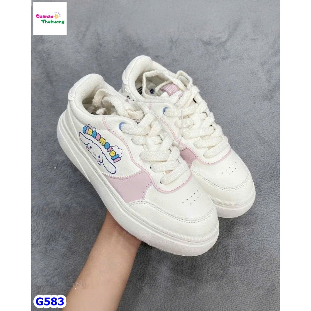 Đôi giày Cinnamoroll pastel hồng – trắng siêu xinh  - SNEAKER CUTE HẾT NẤC