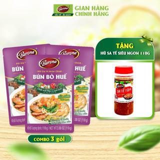 Combo 3 Gói Gia Vị Bún Bò Huế Barona 110g [Tặng 1 hũ Sate Tôm Siêu Ngon 100g]