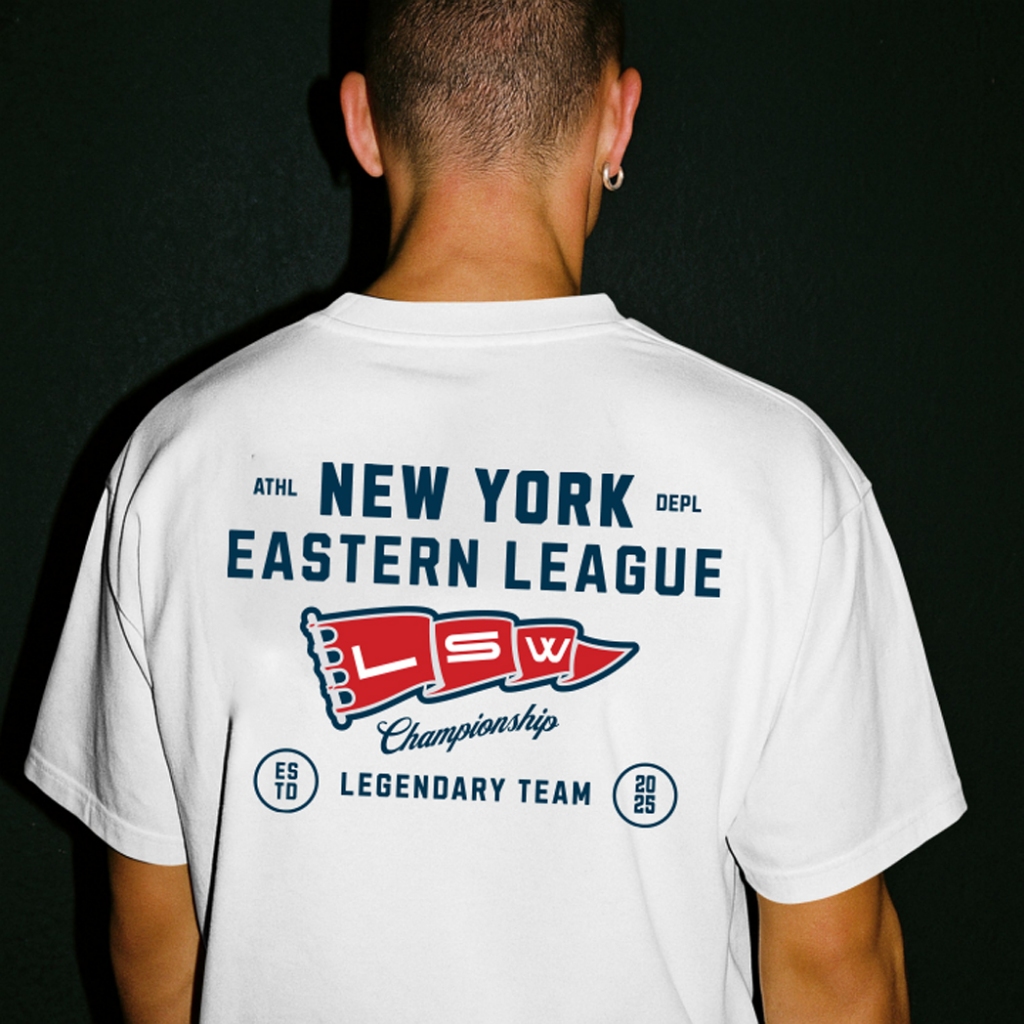 Áo thun in chữ NEW YORK – EASTERN LEAGUE | Áo thun cotton 100% in hình basic dễ mặc