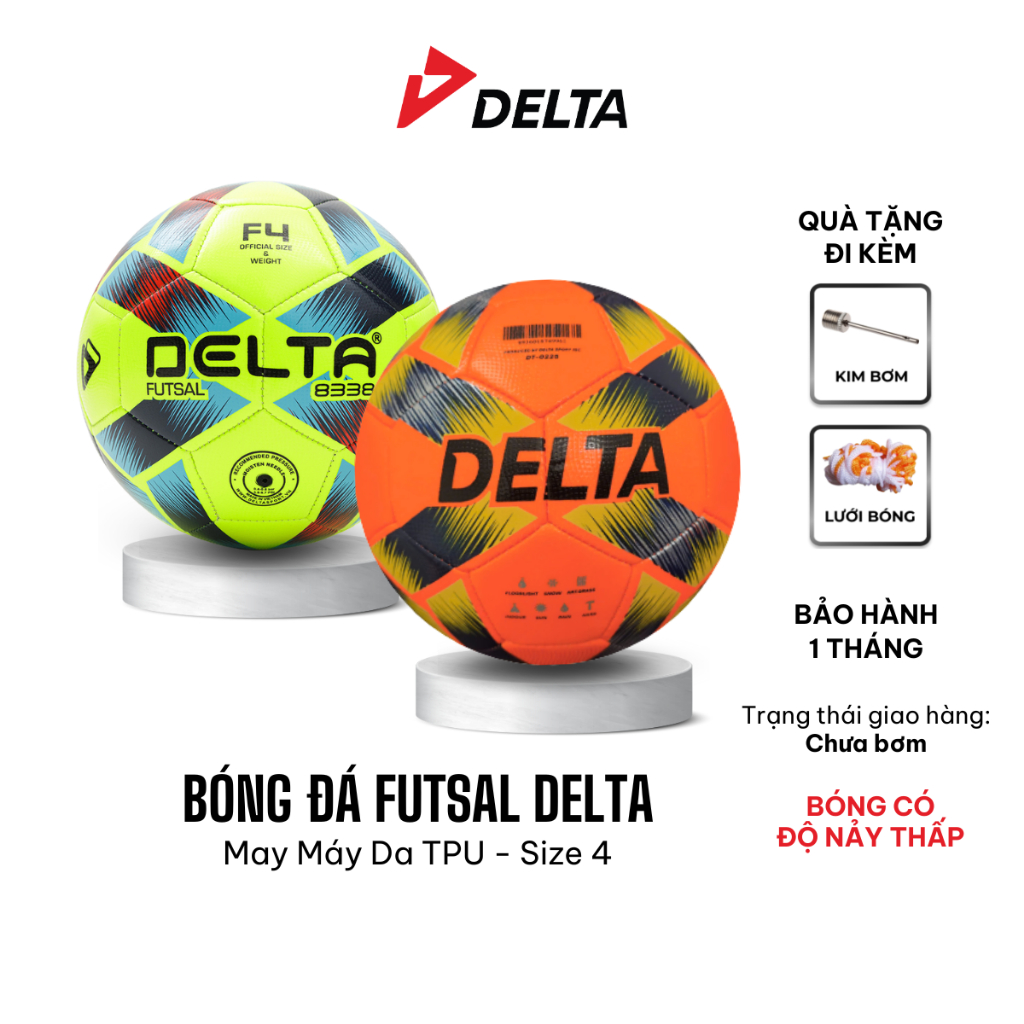  Bóng Đá DELTA FUTSAL 4M Size 4 May Máy Da TPU Mềm Chơi Sân 5 Sân Cỏ Nhân Tạo Trong Nhà DELTAFU01 