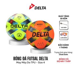  Bóng Đá DELTA FUTSAL 4M Size 4 May Máy Da TPU Mềm Chơi Sân 5 Sân Cỏ Nhân Tạo Trong Nhà DELTAFU01 