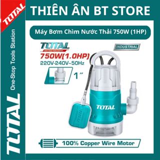  Máy Bơm Chìm Nước Thải 750W  1HP  TOTAL TWP87506  Tốc độ dòng chảy tối đa: 216L P  