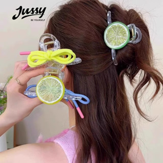  Kẹp Tóc Lát Chanh Sắc Hè Xinh Xắn JKC10 Jussy Official Kẹp Tóc Cang Cu Size To 11cm Đính Icon Dễ Thương 