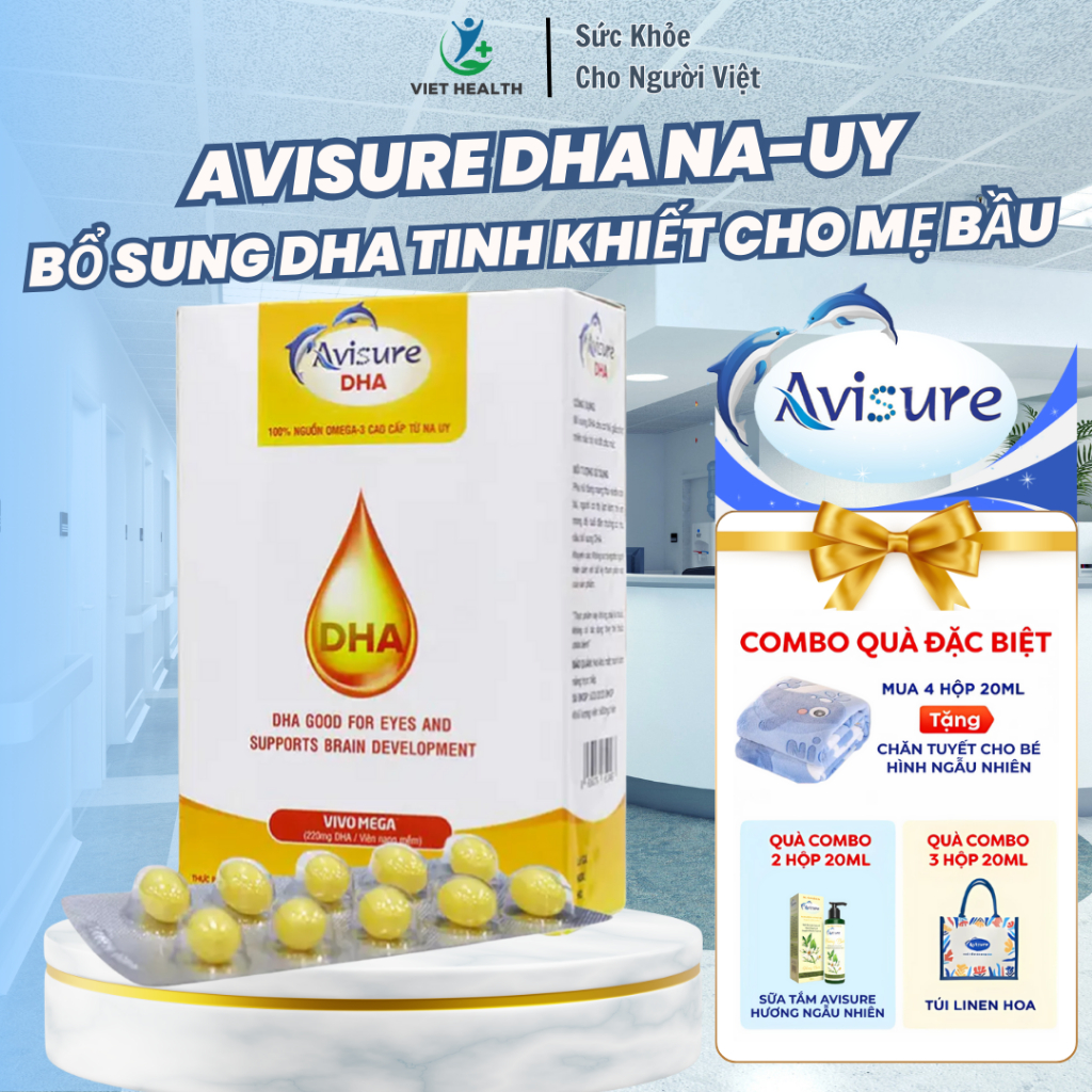 Viên Uống Bổ Sung DHA Cho Mẹ Bầu Avisure DHA - Bổ Sung Dưỡng Chất DHA/EPA Khi Mang Bầu & Sau Sinh