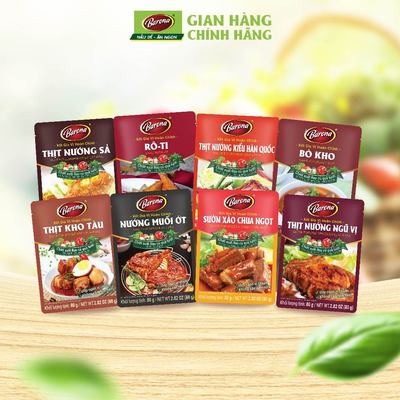 Gia Vị Barona 80g nêm sẵn thành phần tự nhiên, giá sỉ dạng thùng (1 thùng 80 gói)