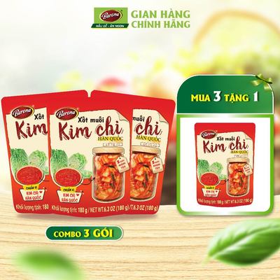Xốt Muối Kim Chi Barona 180g ướp ngon chuẩn vị không cần nêm nếm, Mua 3 tặng 1 gói