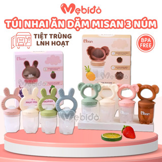 Túi Nhai Ăn Dặm Cao Cấp MISAN An Toàn Cho Bé Tặng 2 Size Núm Siêu Mềm - Shop Mẹ Bí Đỏ