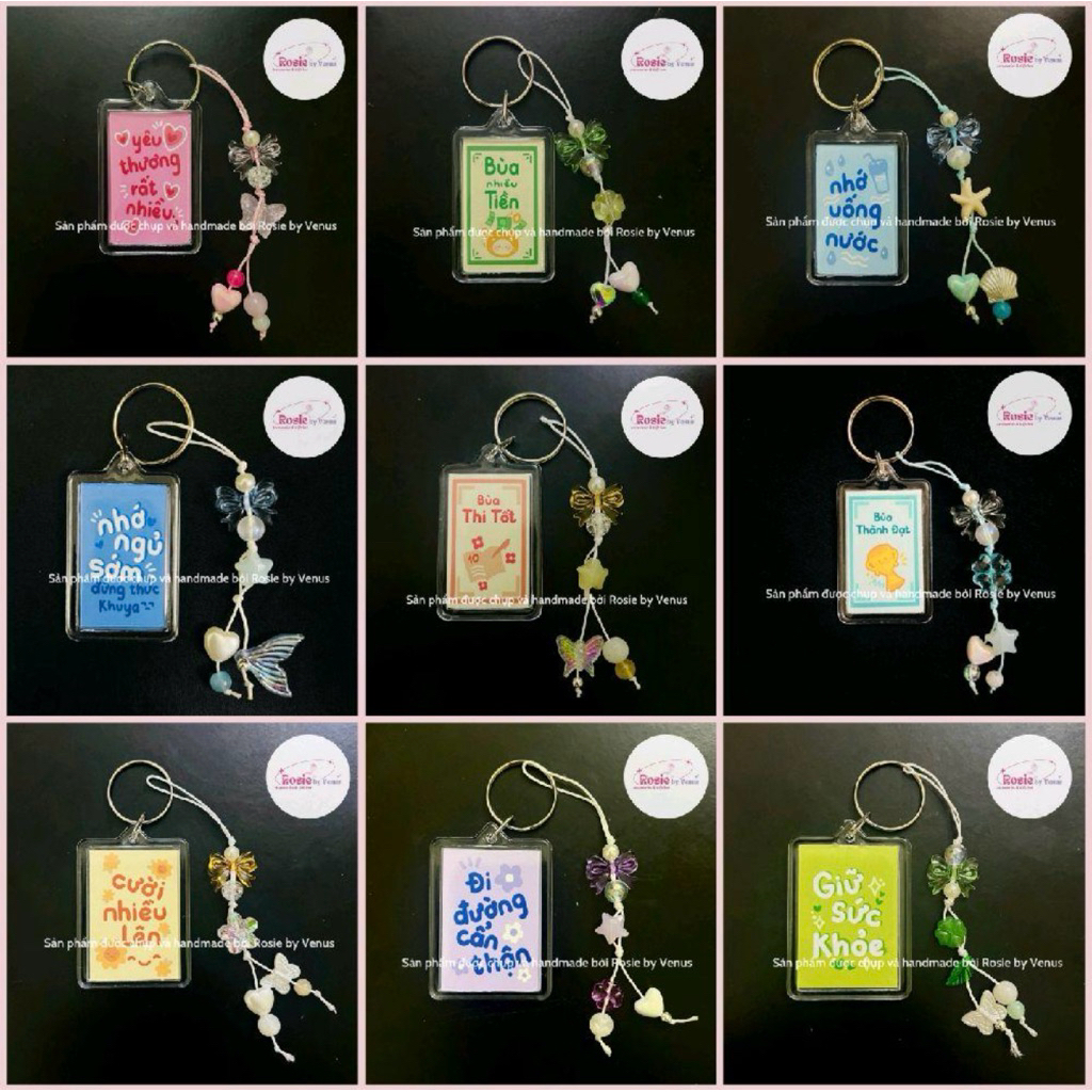 [MUA 5 TẶNG 1] - Móc khóa lời nhắn ý nghĩa, móc khoá manifest (kèm dây charm xinh)🍀