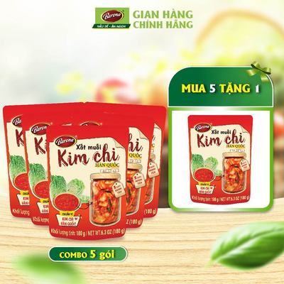 Xốt Muối Kim Chi Hàn Quốc Barona 180g, combo 5 gói Tặng 1 gói cùng loại chuẩn vị không cần nêm nếm