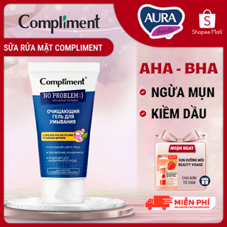  Sữa Rửa Mặt Compliment No Problem AHA BHA PHA kiềm dầu giảm viêm mụn sạch sâu 200ml 