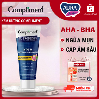  Kem Dưỡng Da Dầu Mụn COMPLIMENT No Problem AHA BHA PHA 50ml Ngừa Mụn Detox Da Kiềm Dầu 