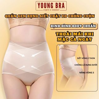 Quần Gen Nịt Bụng Dưới Siết Eo Giảm Mỡ Cao Cấp Young Bra - Quần Gen Định Hình Nâng Mông Chống Cuộn Không Lộ Viền
