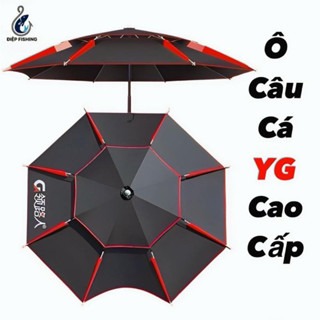 ( SALE ) Ô Dù Câu Cá Ô Che Nắng Mưa, Ô YG 2 Tầng Siêu Bền Đủ Độ Dài 2m2 - 2m4. Có Các Màu Đen, Xanh, Xám, Vàng, Đỏ
