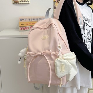 Balo nơ thời trang nữ đi học, đựng vừa laptop 14inch, A4 - phong cách Hàn Quốc sinh trung học ba lô đại học