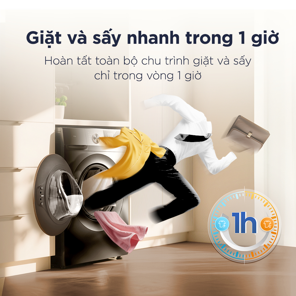 【Giặt+Sấy】10.5kg + Động cơ DD Inverter cao cấp, TCL CareAura, Lắp đặt 0Đ HN HCM, TWD105-P122DG | BigBuy360 - bigbuy360.vn