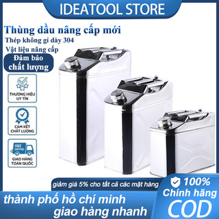 Bình xăng inox 5L/10L/20L - Chống va đập, chống bay hơi, an toàn