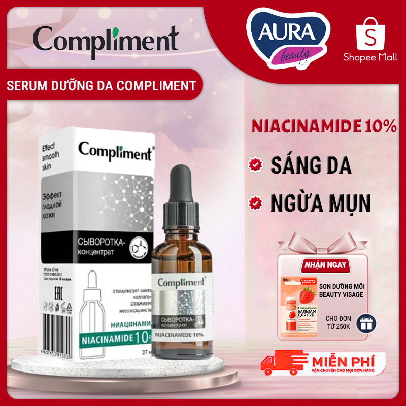 Serum Dưỡng Da Compliment Niacinamide 10% 27ml Kiềm Dầu, Giảm Thâm Mụn Sáng Da
