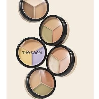 Che Khuyết Điểm ,Triệt Sắc The Saem Cover Perfection Triple Pot Concealer