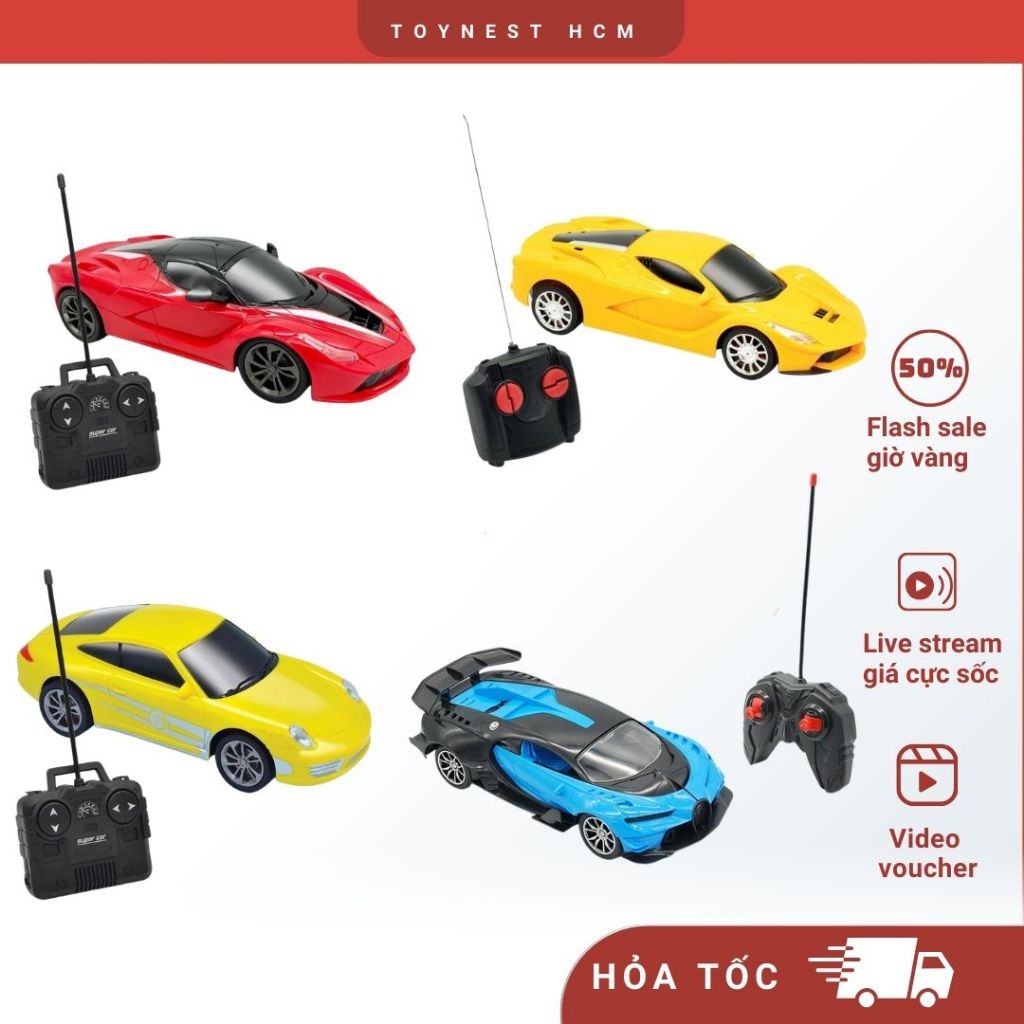  Xe Điều Khiển Từ Xa Veyron Ferrari Porsche Lamborghini - Đồ Chơi DUKA Dáng Siêu Xe – Nhựa ABS An Toàn Cho Bé 