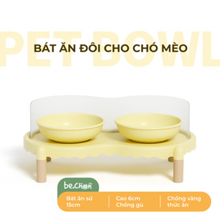 Bát ăn đôi cho chó mèo chống văng chống gù BECHON