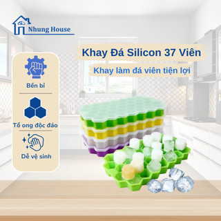  Combo 4 cái khay đá tổ ong 37 ô khay đá silicon siêu dẻo dễ dàng lấy nước đá an toàn sức khỏe 