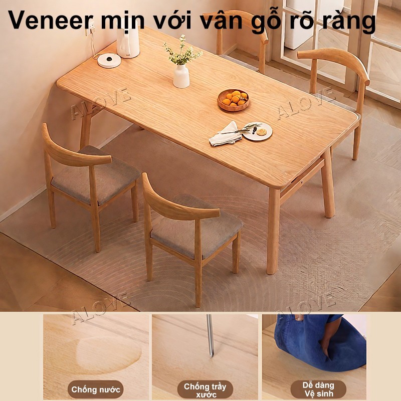 ALOVE Bàn Ăn Mặt bàn màu gỗ tự nhiên Phong cách cao cấp và thoải mái Màu sắc tùy chọn  Có thể phục vụ 6-8 người | BigBuy360 - bigbuy360.vn